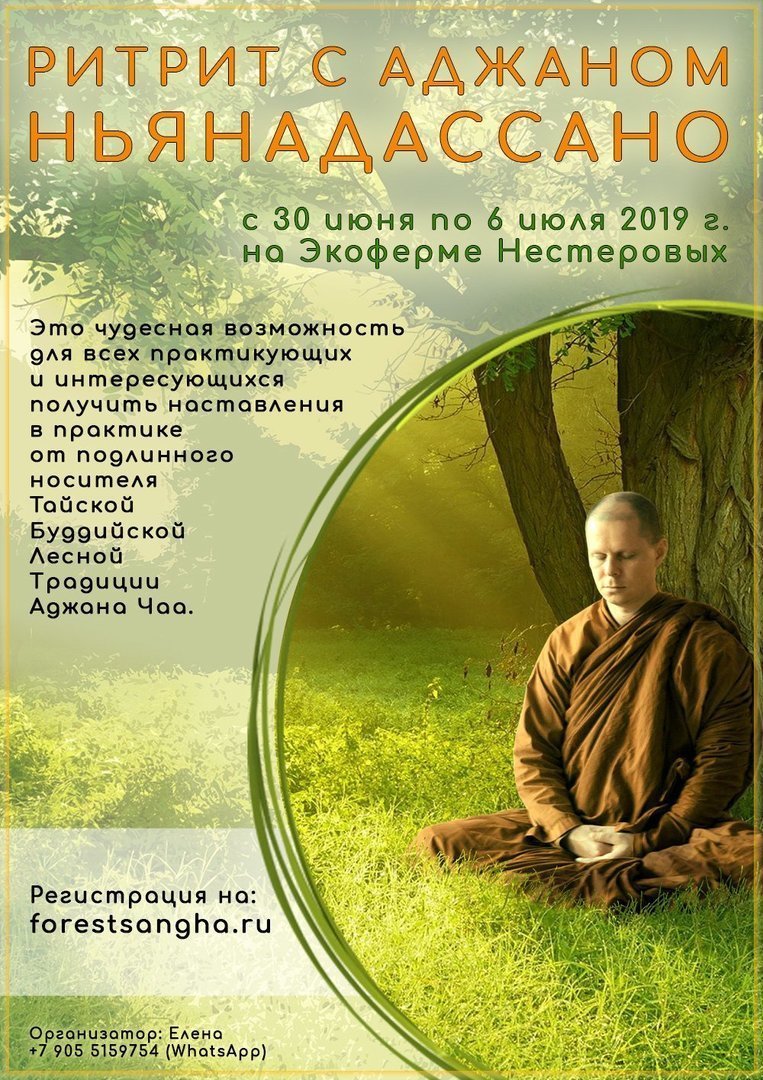  РИТРИТ С АДЖАНОМ НЬЯНАДАССАНО (интенсивная практика медитации осознанности)